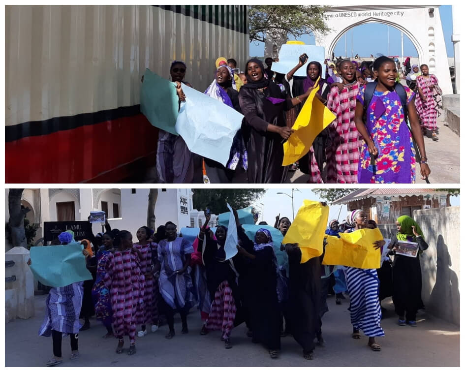 Las mujeres de Afrikable tomando las calles de Lamu